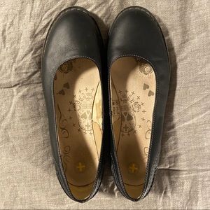 Black leather Dr. Martens slip on flats size 9